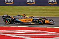 Lando Norris pilotando a McLaren MCL36 durante o GP da Grã-Bretanha de 2022