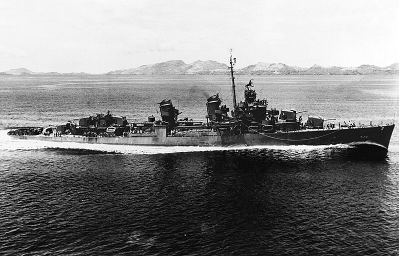 File:USS Charles Ausburne (DD-570) underway in the Solomon Islands, circa in 1943 (NH 59856).jpg