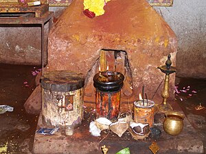 An aniconic shrine to Vakadavalasa, a gramadevata in a village in Vizianagaram district, Andhra Pradesh