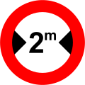 18b) — No vehicles over 2 metres in width