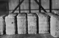 Bales of flax fibre ready to be transporte to the market