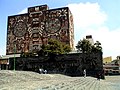 Het door O'Gorman beschilderde gebouw van de Nationale Autonome Universiteit van Mexico