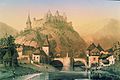 Image 4Jean-Baptiste Fresez: Vianden near the Bridge (c. 1857) (from Culture of Luxembourg)