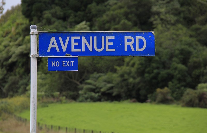 File:Avenue Road street sign, in Taranaki.jpg