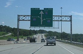 I-70 EB diagrammatic at I-635, Kansas City, KS.JPG