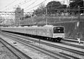 Yamanote Line 205-0 series set on a trial run on the Tokaido Main Line, March 1985