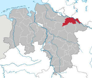 Lage des Landkreis Lüneburg in Niedersachsen (anklickbare Karte)