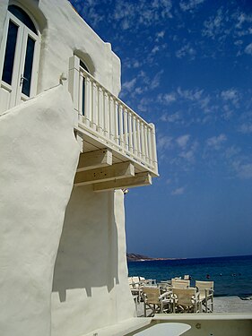 balkony in paros island, greece