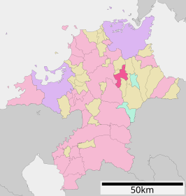 Situering van Tagawa in de prefectuur Fukuoka