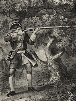 Infanterist i uniform av den huvudtyp som användes 1720-1732.