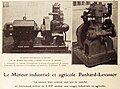 1910 - The Panhard & Levassor generator and the industrial engine.