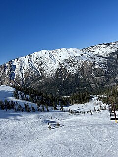 A look down into Grizzly Bowl