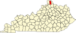 State map highlighting Kenton County