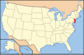 Map of United States highlighting New Jersey