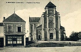 Carte postale noir et blanc représentant une église.