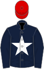 Dark blue, white star, red cap