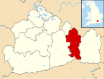 Reigate and Banstead shown within Surrey