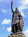 Image 30King Alfred the Great statue in Winchester, Hampshire. The 9th-century English king encouraged education in his kingdom, and proposed that primary education be taught in English, with those wishing to advance to holy orders to continue their studies in Latin. (from Culture of the United Kingdom)