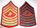 Sergeant major of the Marine Corps, insignes de manche.