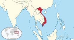 Geografisk plassering av Vietnam