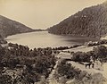 View of Nainital lake from the part that caused the 1880 landslide, 1885.