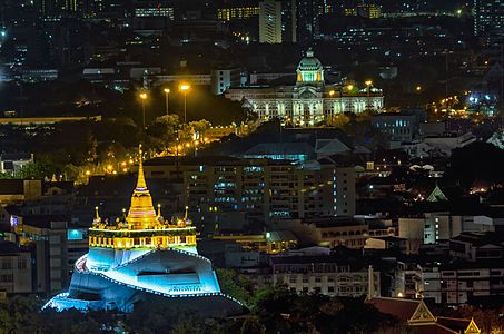 The Golden Mount of Wat Sa Ket with Ananta Samakhom Throne Hall User:Preecha.MJ