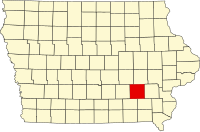 Locatie van Keokuk County in Iowa