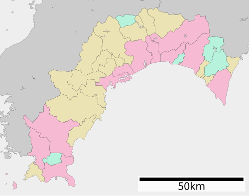 四国八十八箇所の位置（高知県内）