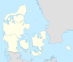 Mapa konturowa Danii, na dole znajduje się punkt z opisem „Enø”