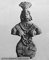 Mother Goddess wearing ornate necklace, Mohenjo-daro.