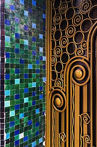 Art Deco blended with reinterpreted Moroccan decorative elements.