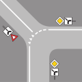 6.16.3 Guidestrips (example 3) can be replaced by stop or waiting lines And (example 4), they also separate the carriageway from traffic zones of minor importance