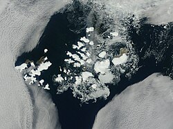 Nasa-Satellietbeeld van Franz Josef-land