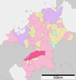 Situering van Kurume in de prefectuur Fukuoka