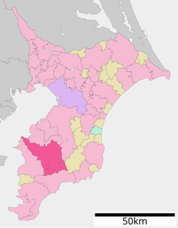 Location of Kimitsu in Chiba Prefecture