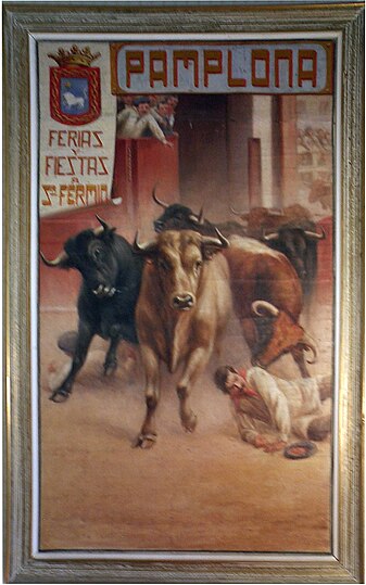 Painting that was used on the program of the 1911 Sanfermines