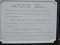The Mafeking Bell Plaque