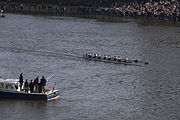 Oxford Women's VIII approaching the finish