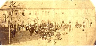 Фотографија старе зграде Српске православне велике гимназије у Новом Саду (1889)
