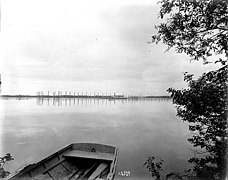 Fish traps belonging to the Alaska Packers Association on Wood River, Bristol Bay