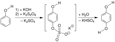 Reaktionsschema Elbs-Persulfatoxidation