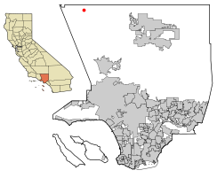 Location of Neenach in Los Angeles County, California