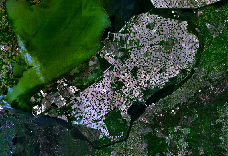 File:Satellite image of Flevopolder, Netherlands (5.48E 52.43N).png