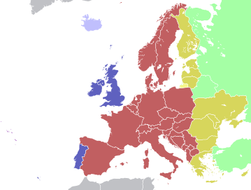 3) Same as (1), but extends further to the west, showing the archipelagos of Azores and Madeira