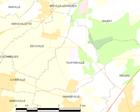 Poziția localității Touffréville