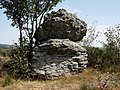 Border stone in France between the communes of Nages, Murat-sur-Vèbre and Fraisse-sur-Agout
