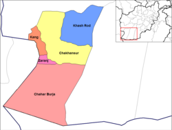 The district in the map of Nimruz Province