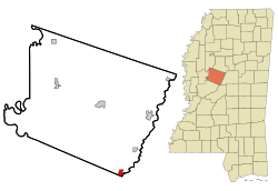 Location of Pickens, Mississippi