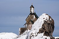 Preĝejo je montsupro Wendelstein, en la Bavaraj Antaŭalpoj , Germanio.