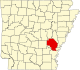 Map of Arkansas highlighting Arkansas County